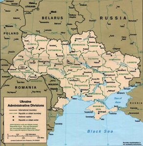 Mappa delle province di Ucraina