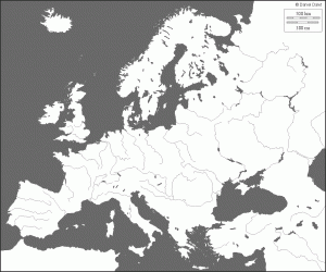 Mappa vuota dell Europa, fiumi