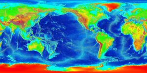 Relief map of the world