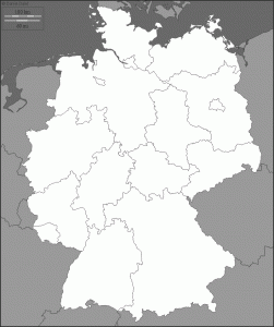 Blank map of Germany with landers