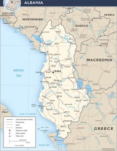 political map of Albania