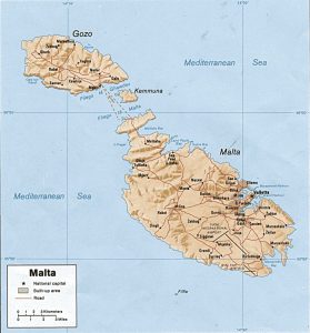 Malta relief map