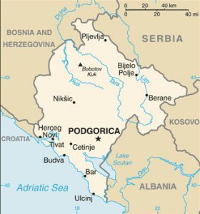 general map of Montenegro