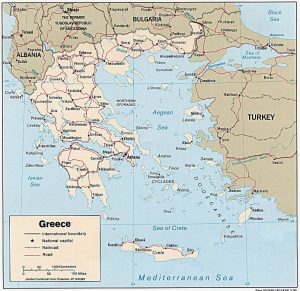 Political map of Greece