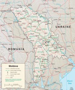 Relief map of Moldova