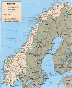 Political map of Norway