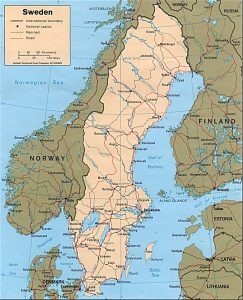 Political map of Sweden