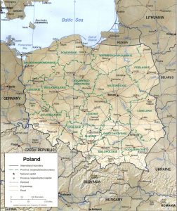 Map of Poland, Relief and regions