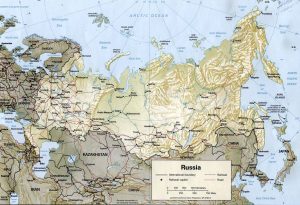 Relief map of Russia