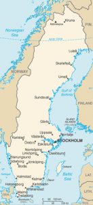 General map of Sweden