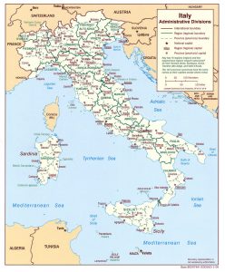 Map of Italian regions