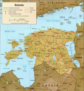 Map of Estonia relief