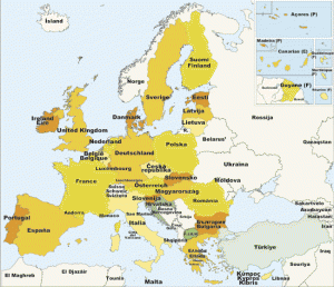 Map of European Union in 2008