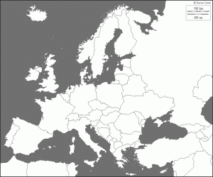 Mappa vuota dell Europa, paesi