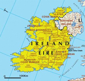 administrative map of Ireland