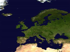 Satellite view of Europe (1500 x 1111)