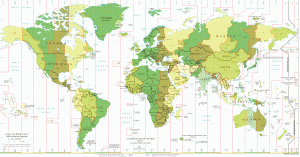 Time map of the world
