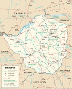 Carte politique du Zimbabwe